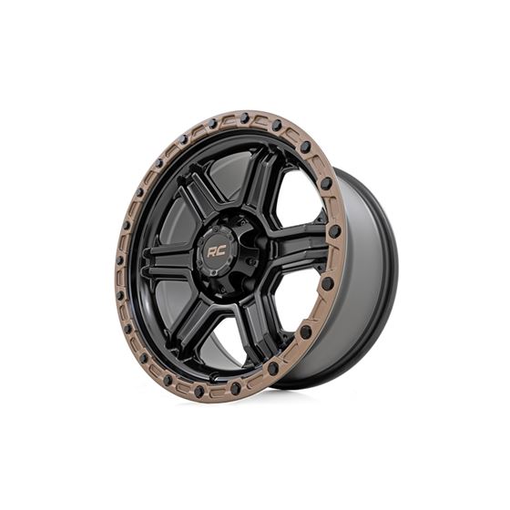 79 Series Wheel One-Piece Semi Gloss Black w/Bronze Ring 18x9 6x135 -12mm (79181217) 3