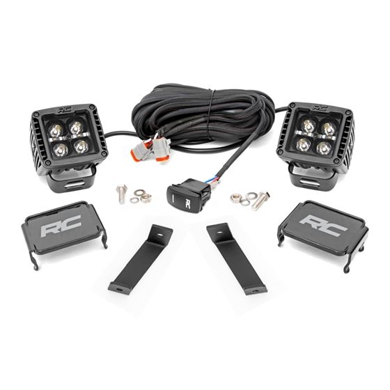 LED Light Kit Ditch Mount 2" Black Pair White DRL Jeep Cherokee KL (14-21) (70080) 1