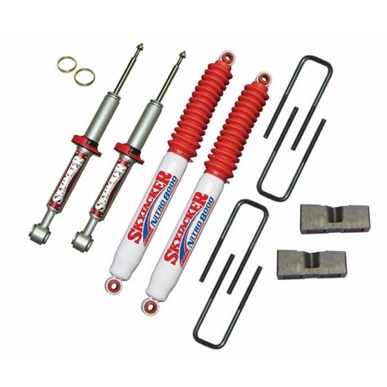 Suspension Lift Kit wShock 3 Inch Lift Incl 2 Nitro Shocks Red Boot 0408 Ford F150 04 Ford F150 Heri
