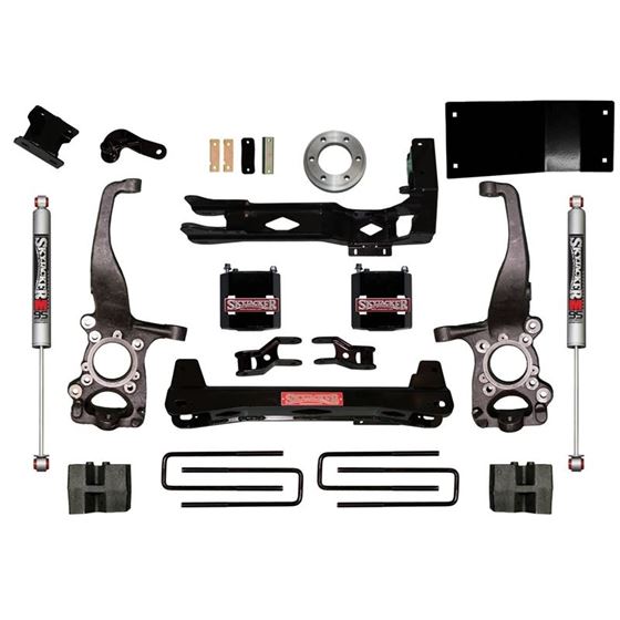 Suspension Lift Kit wShock 6 Inch Lift 1519 Ford F150 Incl Knuckles Pair FrontRear Crossmembers Rear