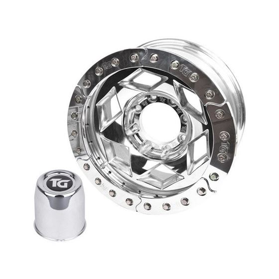 17x9 Inch Aluminum Beadlock Wheel 8 On 65 With 375 Inch Back Space Polished Segmented Ring 1