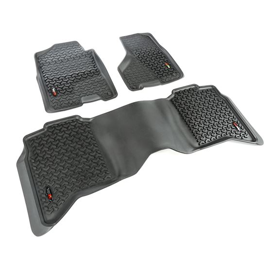 Floor Liner Kit Black Front/Rear; 09-16 Ram 1500/2500/3500 Crew Cab