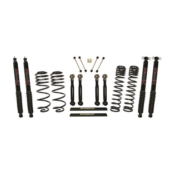 4 Inch Dual Rate Long Travel One Box Kit wAdjustable Front and Rear Lower Flex Links and Black Max S