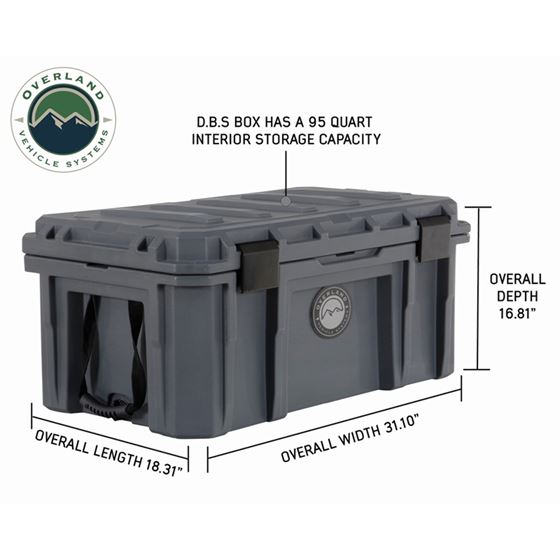 D.B.S. - Dark Grey 95 QT Dry Box with Wheels Drain and Bottle Opener 1