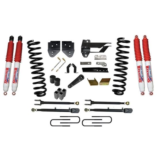 Lift Kit 6 Inch Lift wAdjustable 4Links 1719 Ford F350 Super Duty Includes Front Coil Springs UBolts