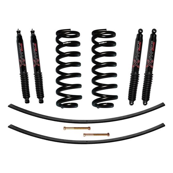 Suspension Lift Kit wShock Black MAX Shocks 152 Inch Lift Incl Front Coil Springs Rear AddALeafs Sky