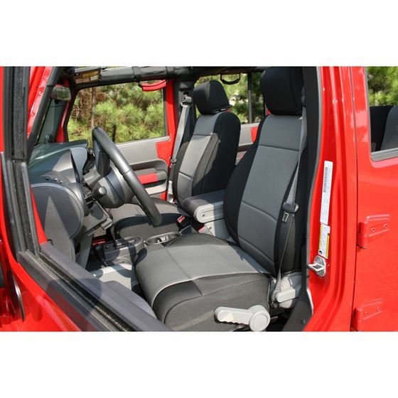 Neoprene Front Seat Covers Black/Gray; 07-10 Jeep Wrangler JK