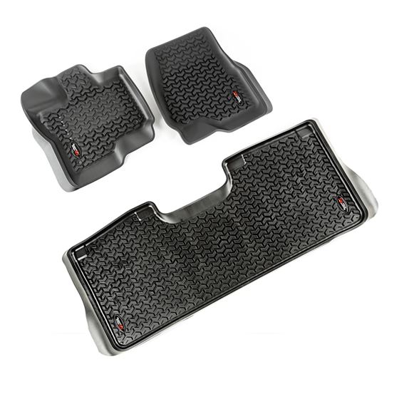 Floor Liner Kit Black; 15-18 Ford F-150