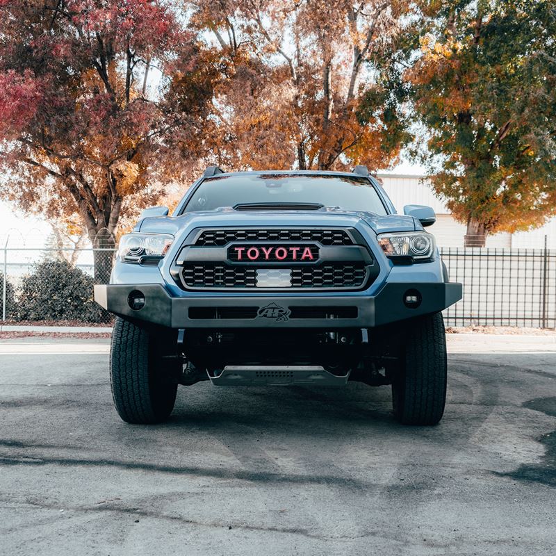 Tacoma Front Bumper For 16-20 Tacoma Steel No Hoop Black Powder Coat ...