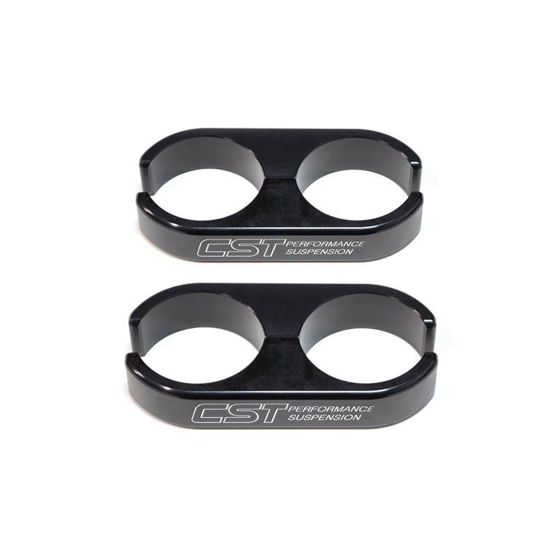 CSR-A27-2 BLACK Billet Shock Clamps 2.0 TO 2.0 W/CST Logo